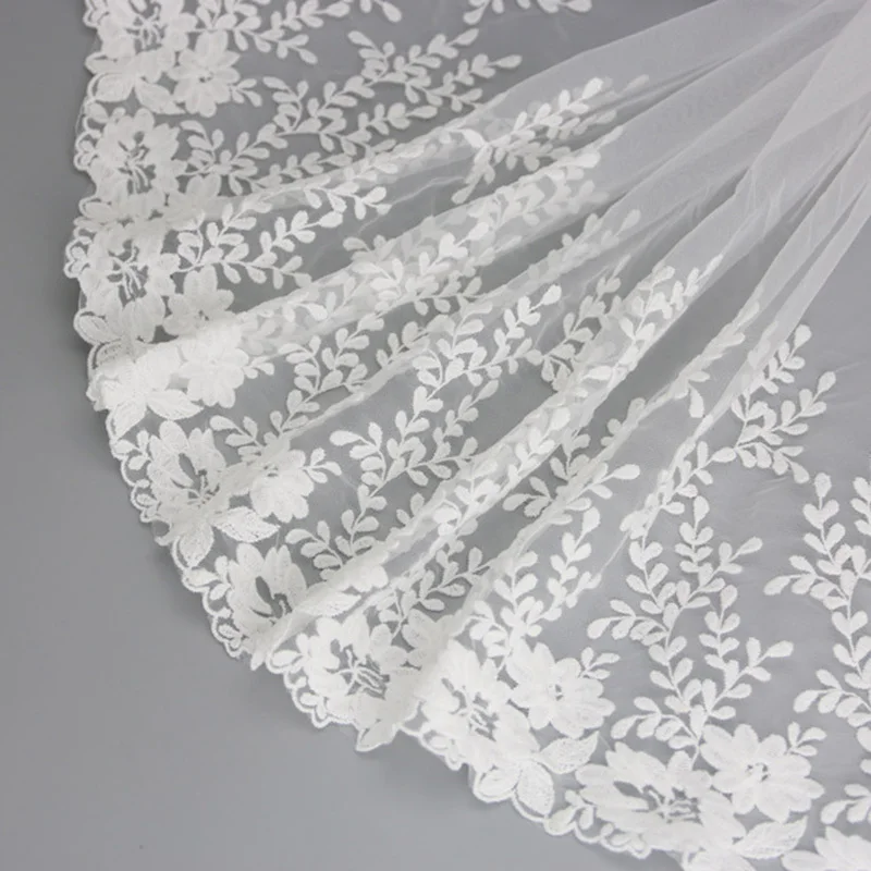 (1 Yard/lot) 30cm White Mesh Water-Soluble lace Fabric Mesh Woven Belt Clothing Accessories High-quality Wedding Headdress DIY