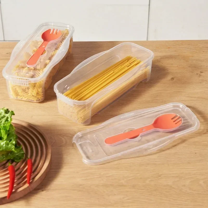 1300ML Microwave Noodle Cooker Food Cooking Box with Strainer with Salad Spoon Steamer Spaghetti Pot Kitchen Accessories