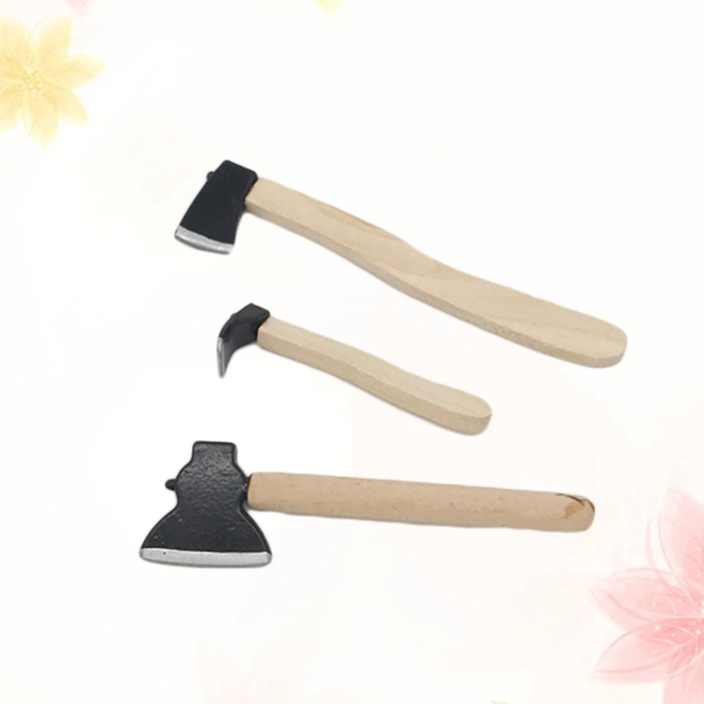 

Mini Dollhouse Furniture Wooden Miniature Axe Decor Lightweight Safe Kids Room Art Hand Tools Craftsmanship Mini House