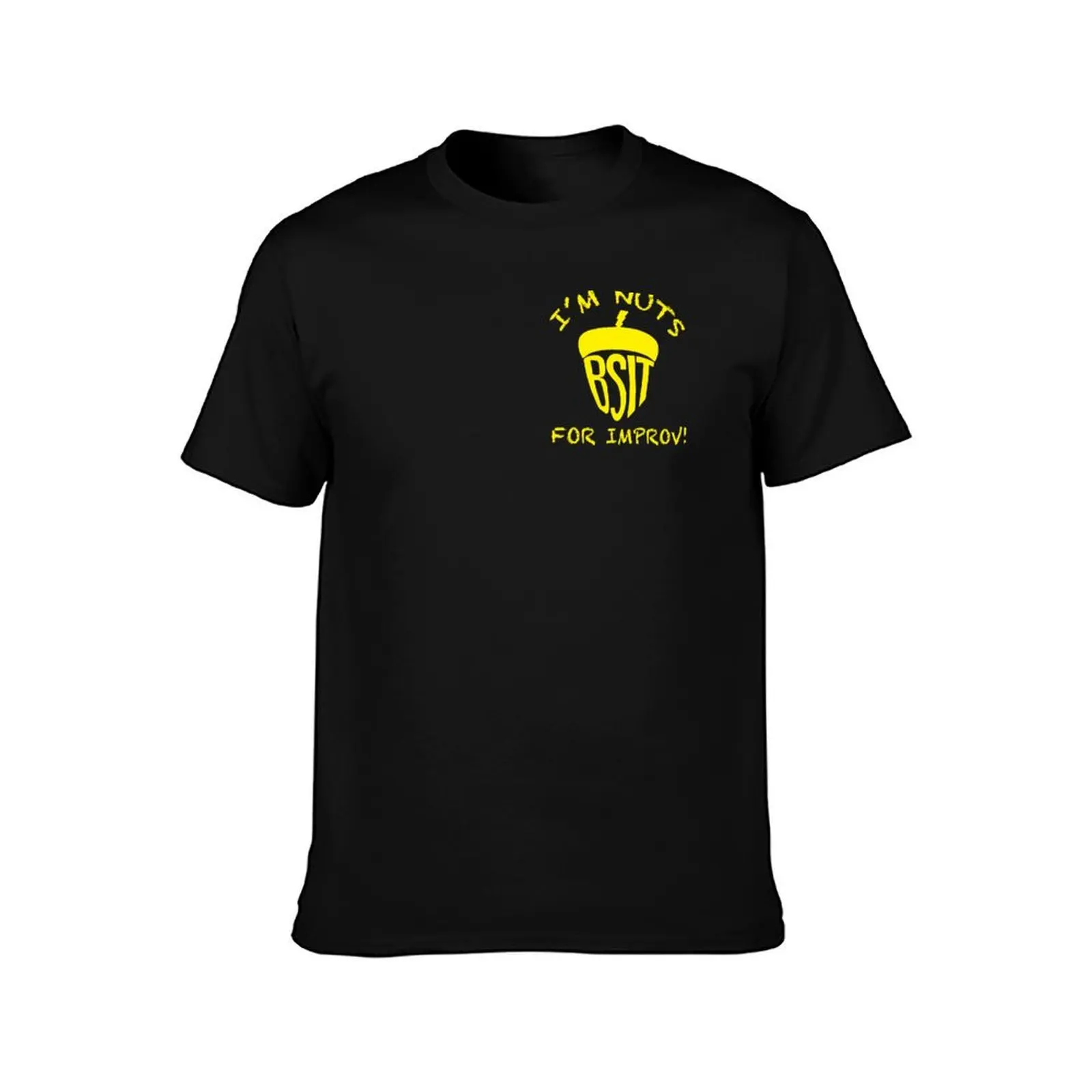 Nuts for Improv BSIT T-Shirt, Summer Casual Cotton Tee, Oversized Streetwear Tops, Vintage Graphic Print, Loose Fit Short Sleeve
