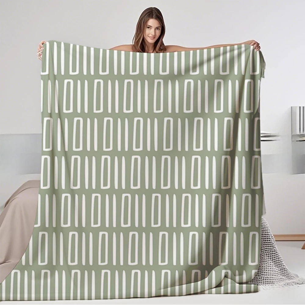 

Art Deco Comfort Flannel Blanket Tribal Boho Abstract Pattern Throw Microfiber Bedspread With Wrinkle-resistant Moisture-wicking