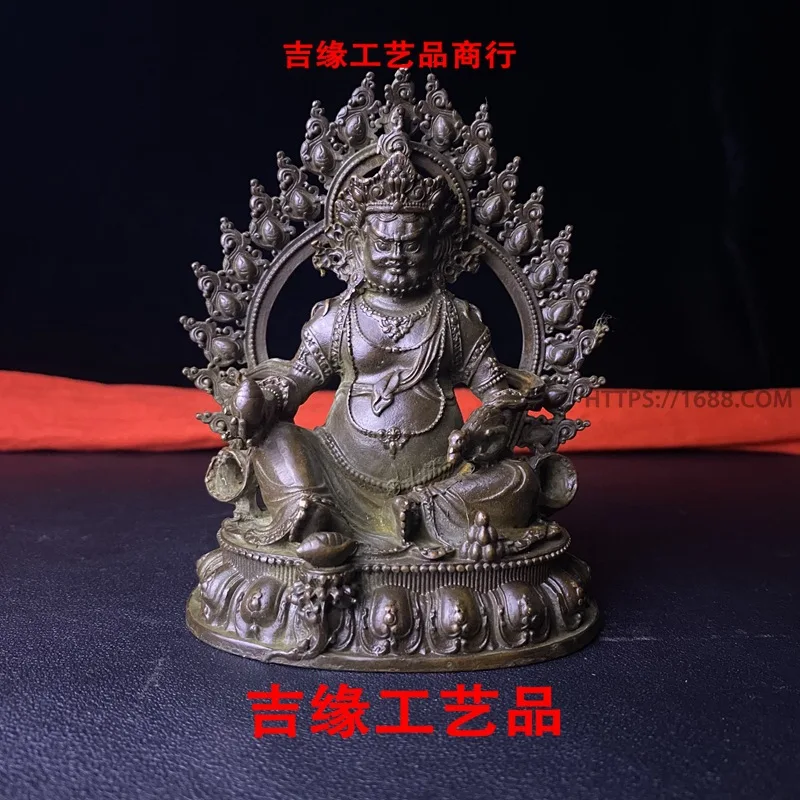 Tibetan Style Buddha Ornament Acalanatha Yellow Only God Buddha Statue Domestic Ornaments Alloy Distressed Crafts