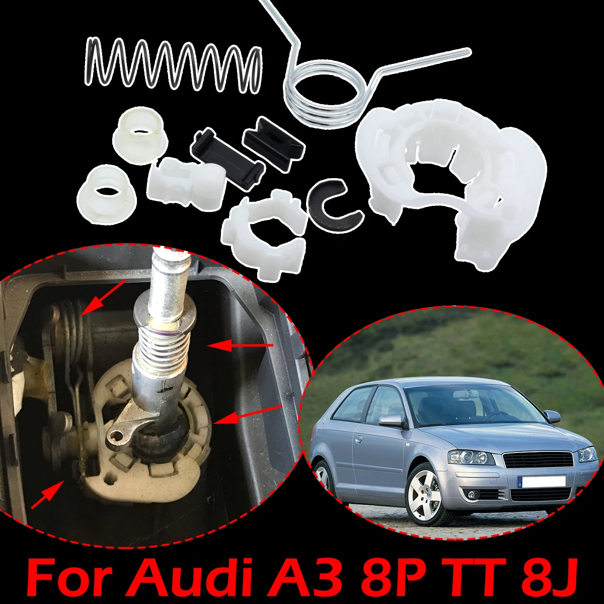 

10pcs/kit Gear Shifter Selector Lever Shaft Bearing Shell Spring Bushing Shift Issue Fix Linkage End Gearstick For Audi A3 TT