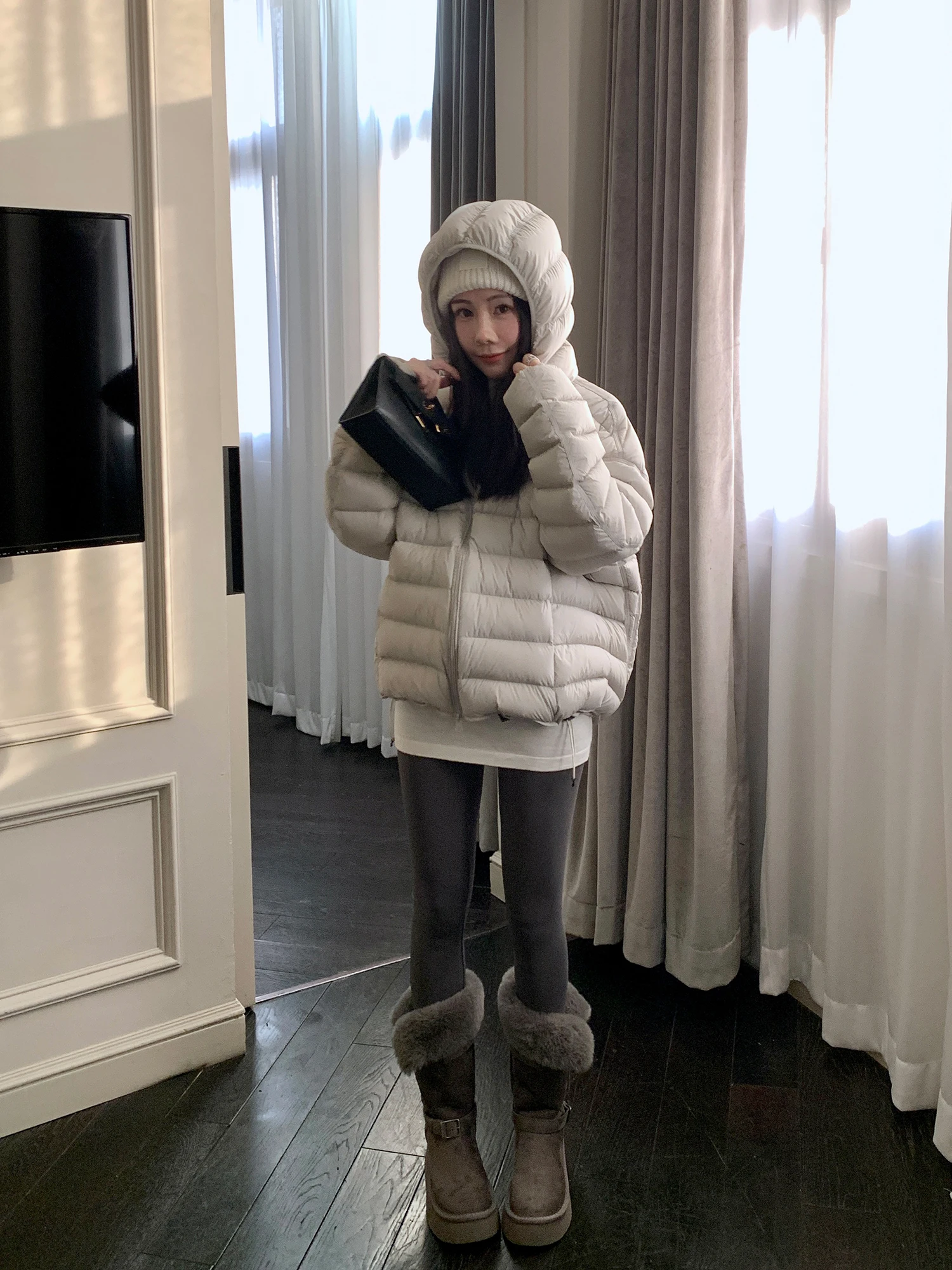 

Женская пуховая куртка Jaet 95 White Du Feather с высоким коэффициентом наполнения, с капюшоном, легкая, теплая, облегающая, зимняя верхняя одежда