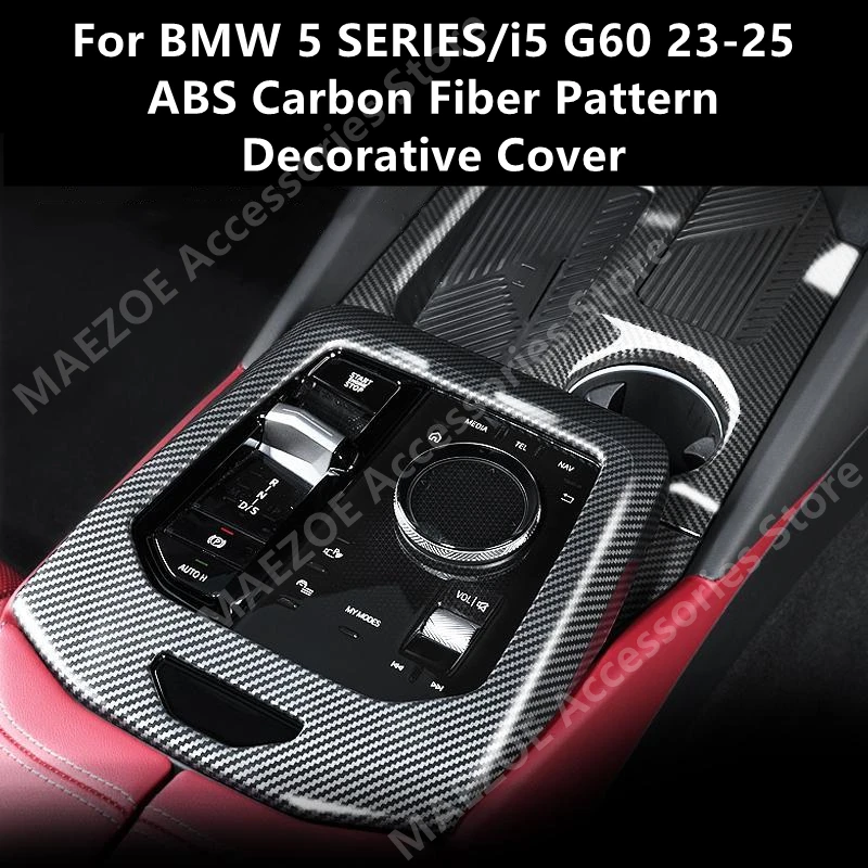 For BMW 5 SERIES/i5 G60 23-25 ABS Carbon Fiber Pattern Decorative Cover,Car Interior Decoration Protection Accessories Refit