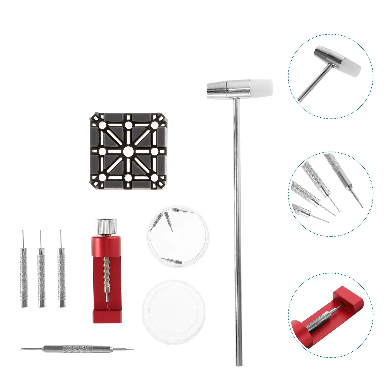 

Metal Watch Link Removal Tool Kit Watch Repair Tools B Adjuster Punch Strap Replacer High Quality Alloy Hammer Solution