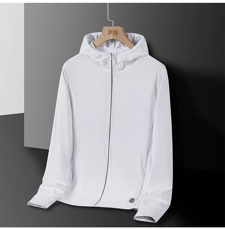 Sommer-Laufjacke für Herren und Damen – leichter Sonnenschutzmantel, UV-Kapuzen-Sport-Windjacke, atmungsaktive, schnell trocknende Passform – Detail 15