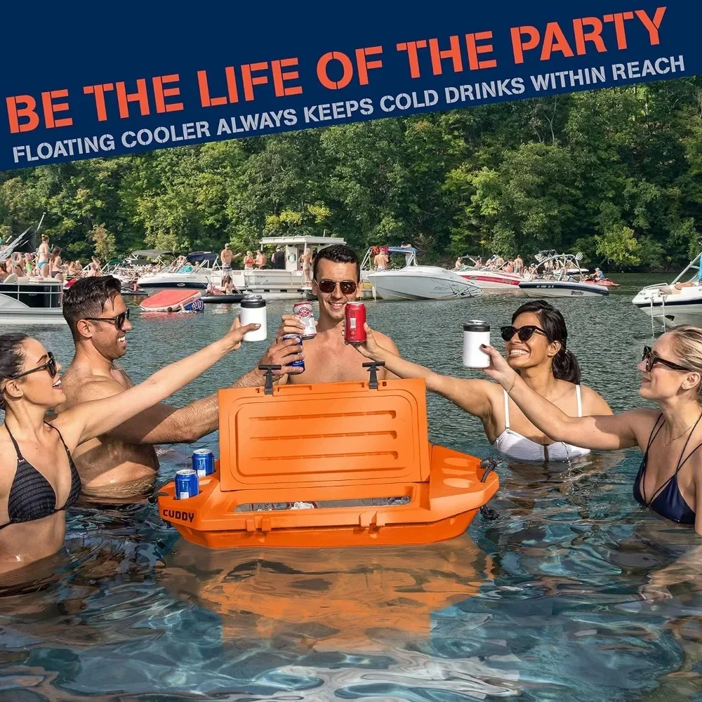 Cuddy Floating Cooler and Dry Storage Vessel – 40QT – Amphibious Hard Shell Design - Multiple Color Options