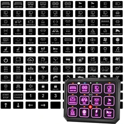 Waterproof LED Touch Panel Switch Stickers Labels 17mm x 21mm Marine Boat Truck Decals Decoration Car Panel Accessories