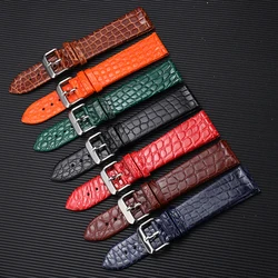 Handmade American Alligator Strap, 19 20 21 22MM Black Soft Genuine Leather Watchband Vintage Men's Bracelet Premium Leather