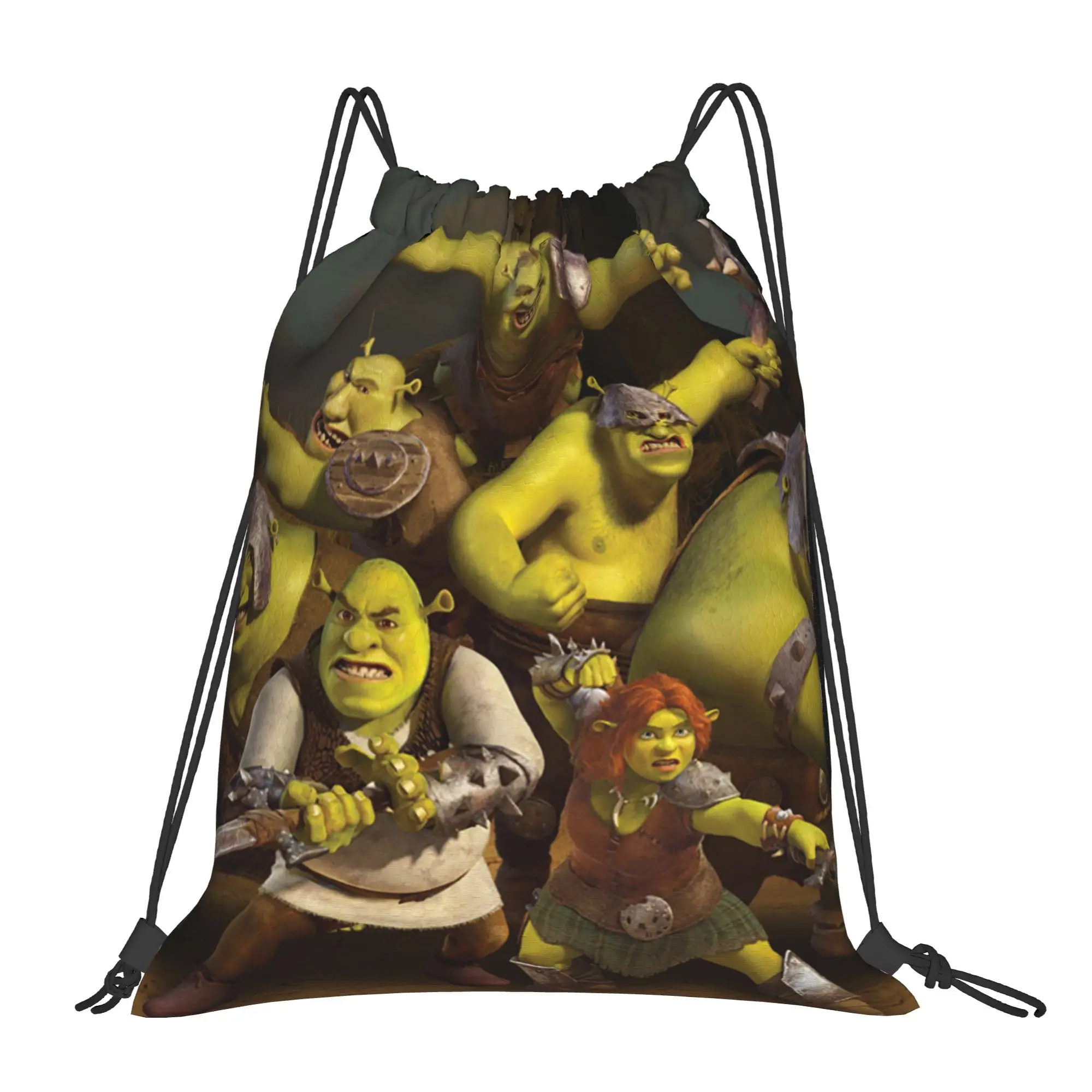 Shreks Ogre Bag Drawstring Backpack Sports Gym Sackpack Water Resistant Anime String Bags for Exercise 36cm (W) x 43cm (H)