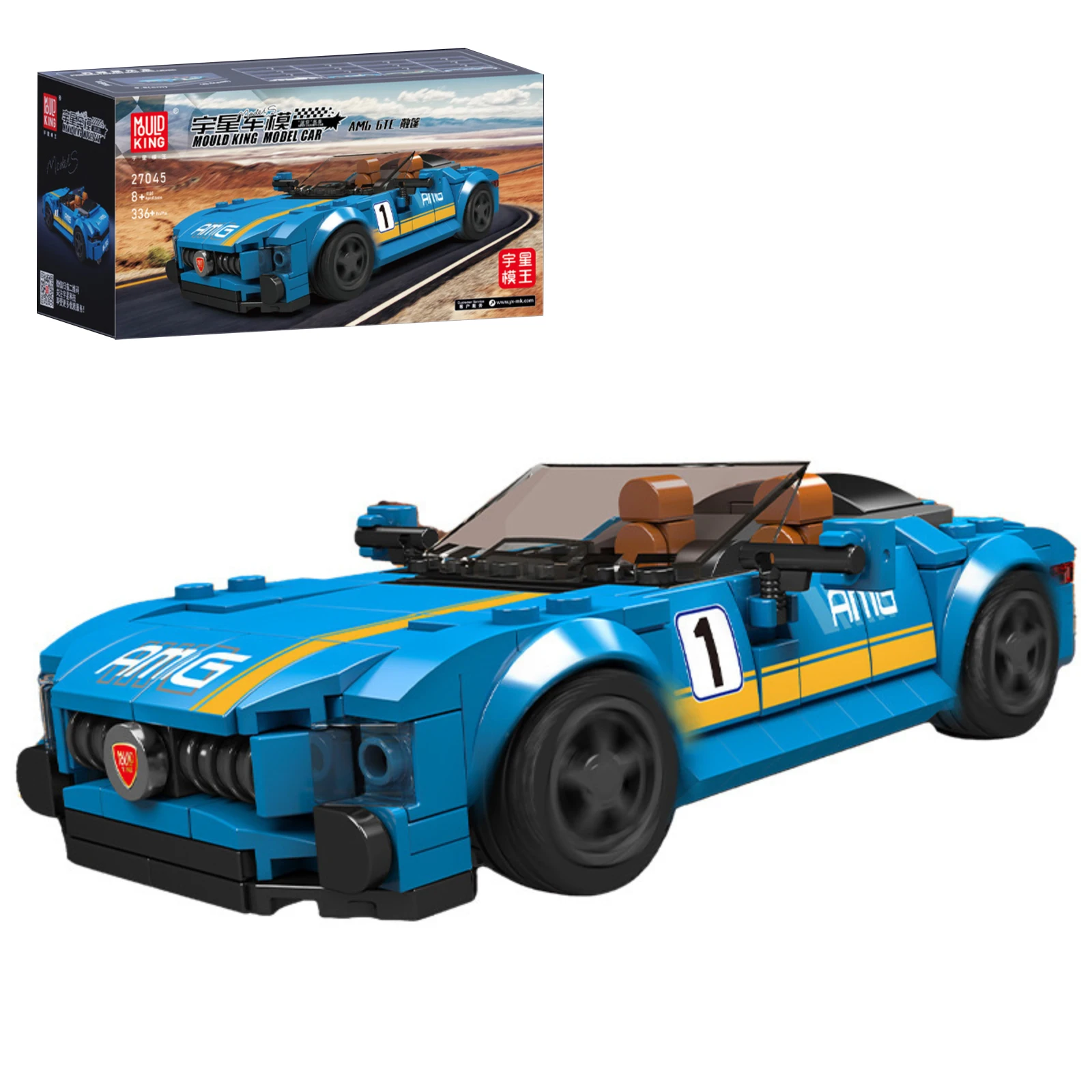 MOULD KING 27045 336PCS MOC Open Sport Car Model Technical Car Series with Display Box Assembly Building Block Bricks Gifts