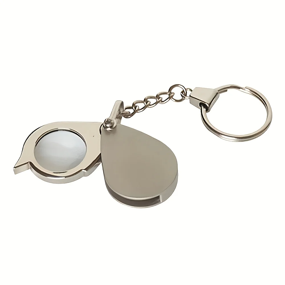 Portable Folding Magnifying Glass With Keychain And Protective Box Pocket Sized HD Handheld Magnifying Glass Reading Inspection