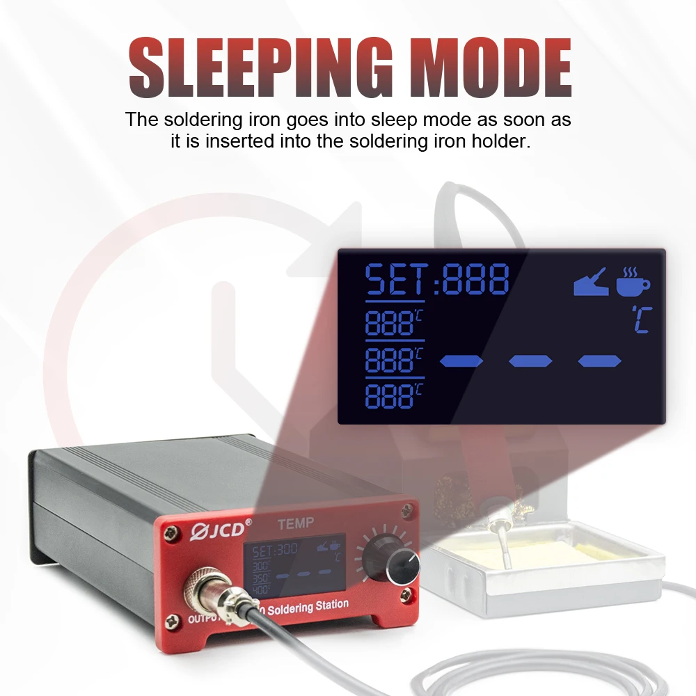 T210 75W Digital Soldering Iron Station Soldering Tips Welding Rework Station OLED Temperature Adjustable Control Sleep Function
