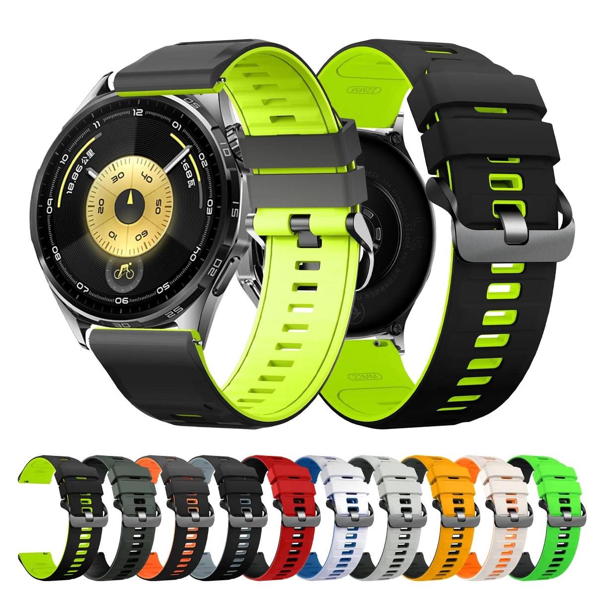 Correa de goma de 20/22mm para Huawei GT 6Pro GT5 4 3 46mm/GT2 42mm/Watch 5 4 Pro, pulsera para Huawei Watch GT Runner 2