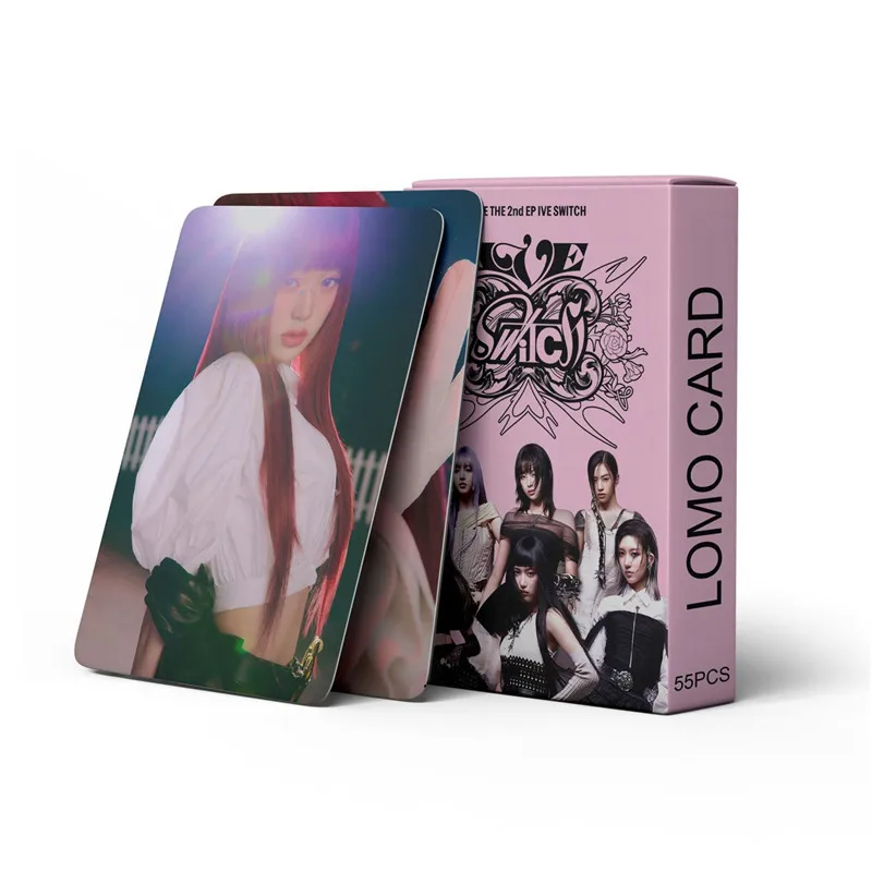 55 sztuk/zestaw KPOP IVE nowy Album 2nd EP IVE SWITCH Album Lomo Card Jang wygrał pocztówkę z fotokartka upominkowym LIZ Rei Leeseo Yujin