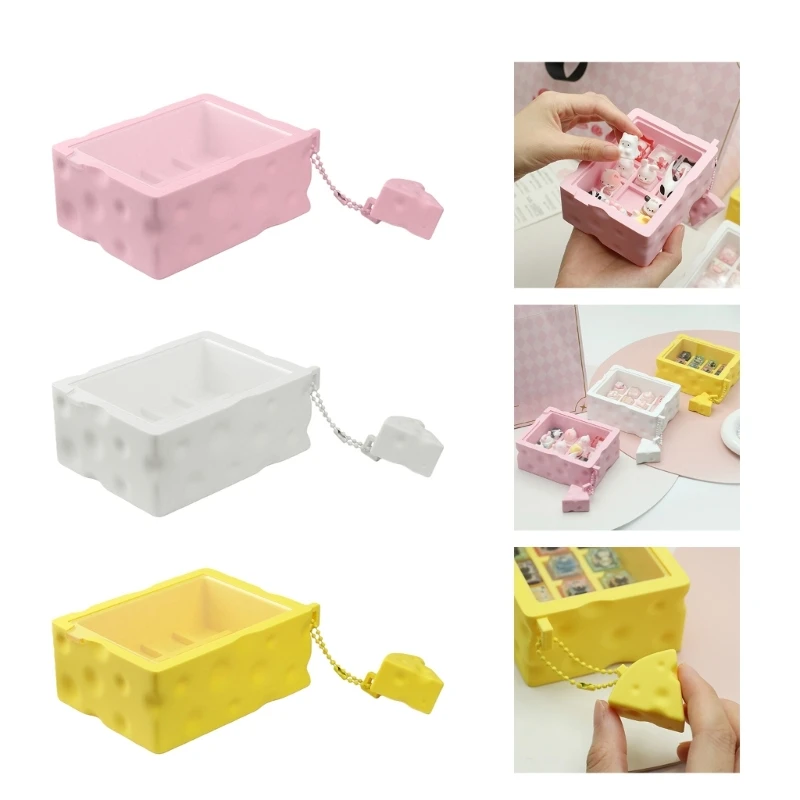 

Cheese Shaped Keycap Organiser Case Box Lightweighted for Easy Travel and Storage 896C