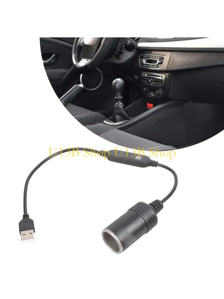 U13B Portable USB 5V To 12V Car Socket Power Cord For Outdoor Electronic Use
