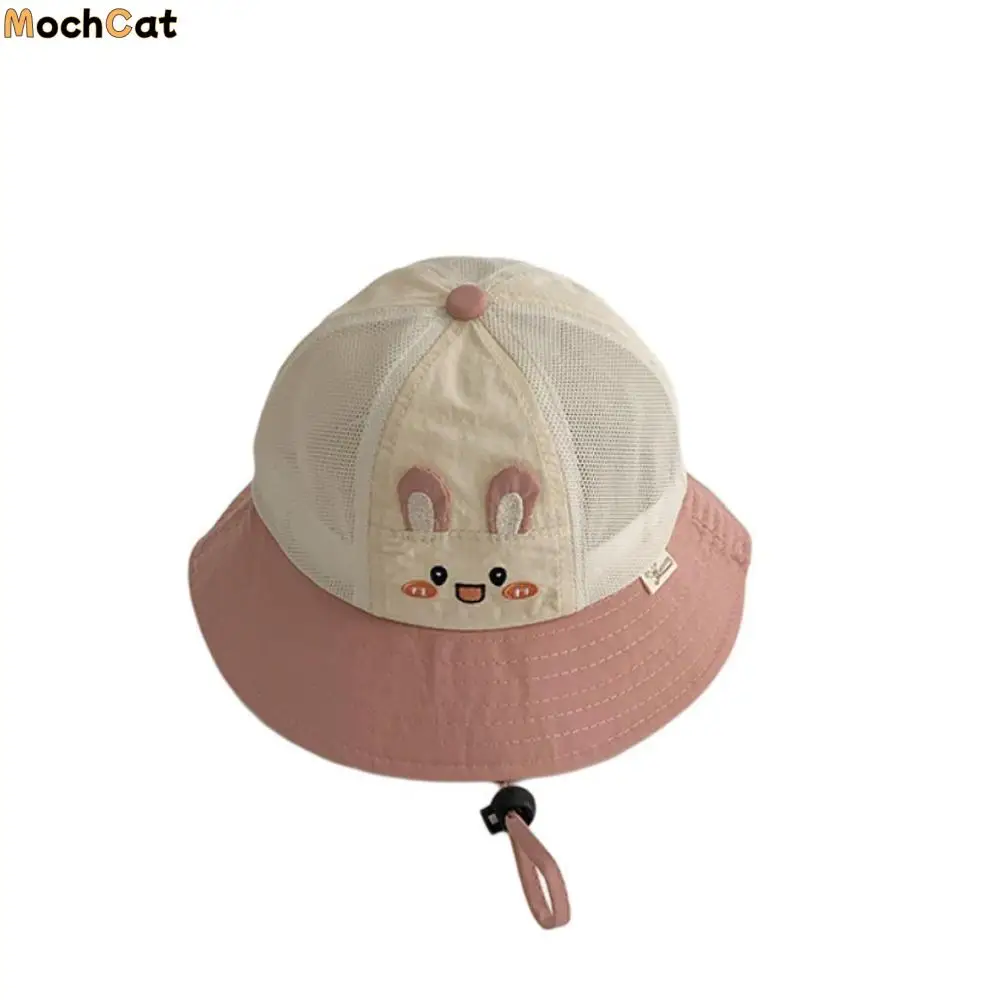 

Soft Breathable Kids Sun Hat Mesh Quick-dry Cartoon Bucket Cap Anti UV Summer Children Fisherman Hat Beach
