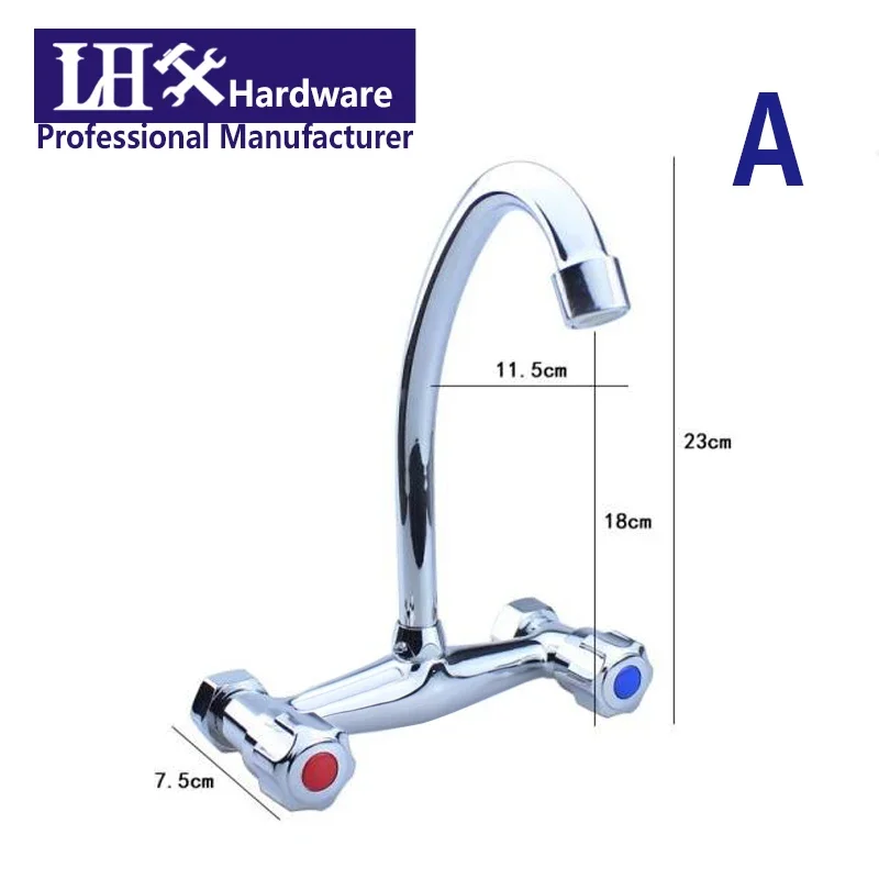 Water Tap for Kitchen Faucet Bathroom Shower Hot and Cold Mixer with Red Blue Coded Home Hardware LHX XY109 DIY C