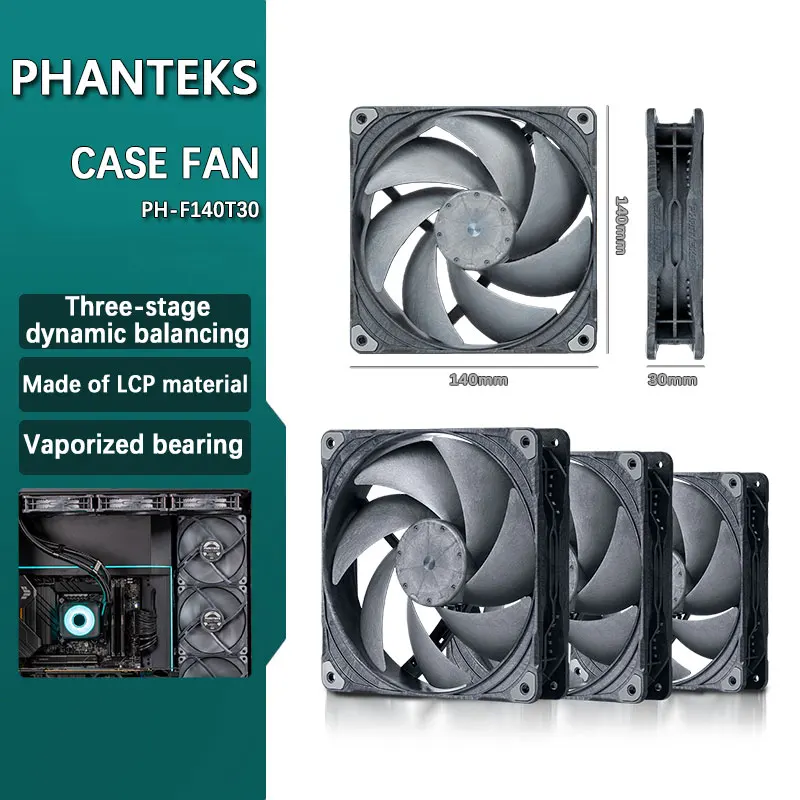 

PHANTEKS PH-F140T30 14CM Industrial-Grade case Fan Vapo Bearing/Magnetic Levitation Motor/PWM Multi-Mode Adjustabl T30-140