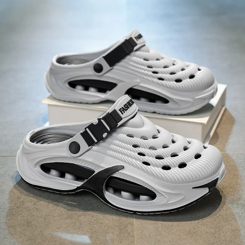 

Men's Summer 2026 New Head Covering Sports Driving Beach Sandals Half Slippers Casual Slip-On Shoes EVA Material Wear-Resistant