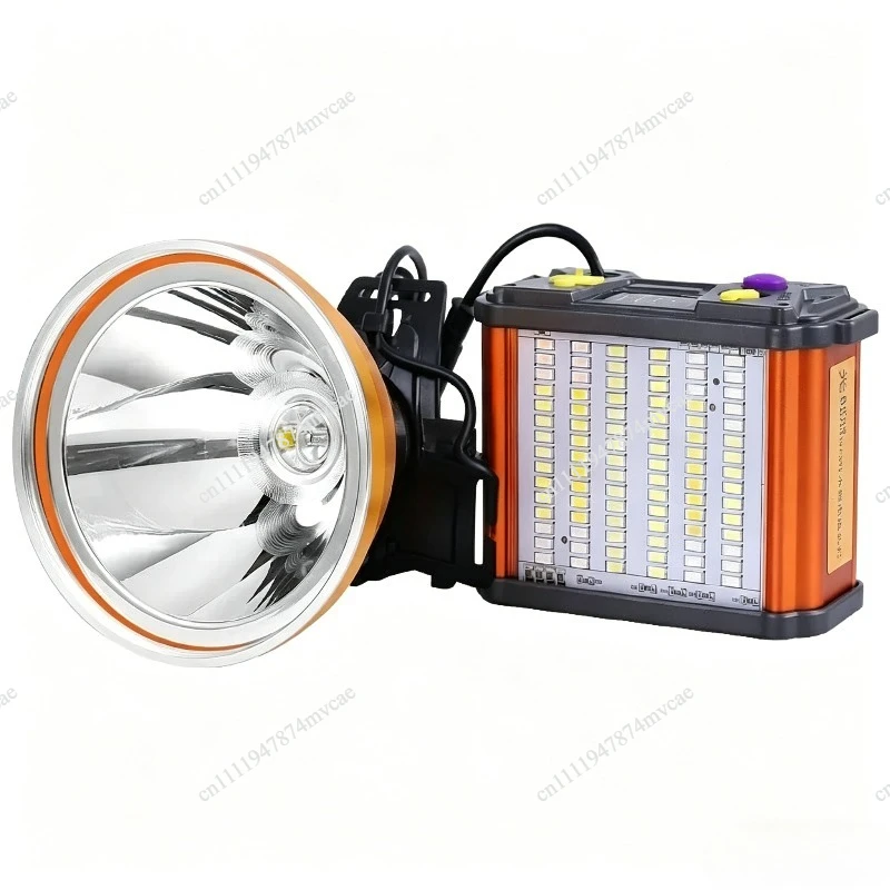9-Core Strong Light Headlight Charging Super Bright Head-mounted Flashlight Outdoor Long Battery Life High Power Lithium Battery