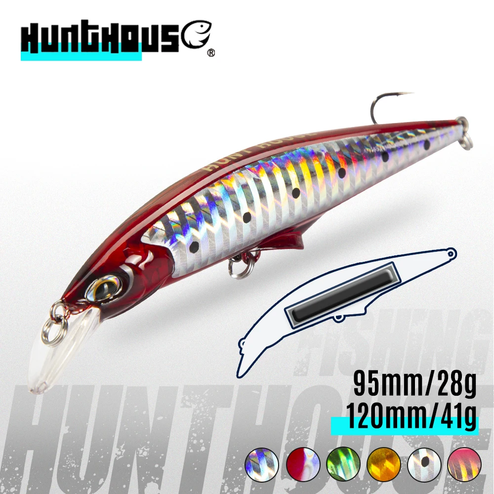 Hunthouse Original G-control Minnow Wobblers Fishing Lure Sinking Slow Hard Bait 95mm 120mm Saltwater For Trout Bass Fish Tackle
