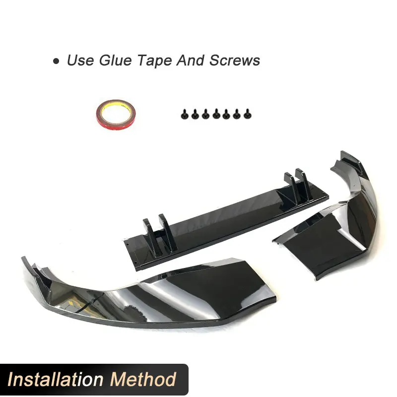 

ABS Gloss Black Front Bumper Lip Spoiler for Audi Q8 Standard 2019-2024 Car Racing Front Lip Chin Apron Guard Body Kits