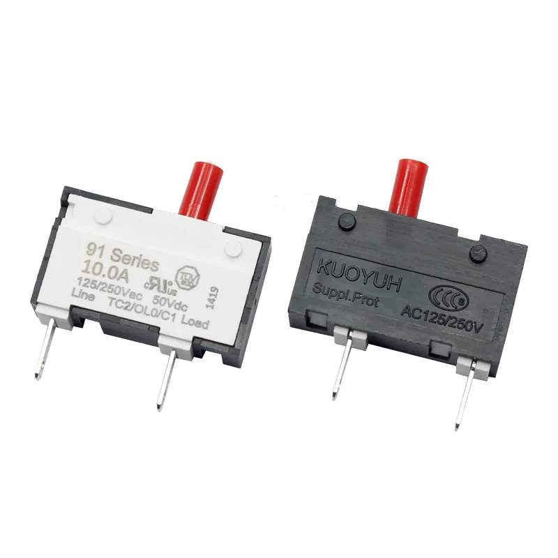 Kuoyuh 91 Series 0.5A Red Button Manual Reset Thermal Overload Protector Circuit Breaker