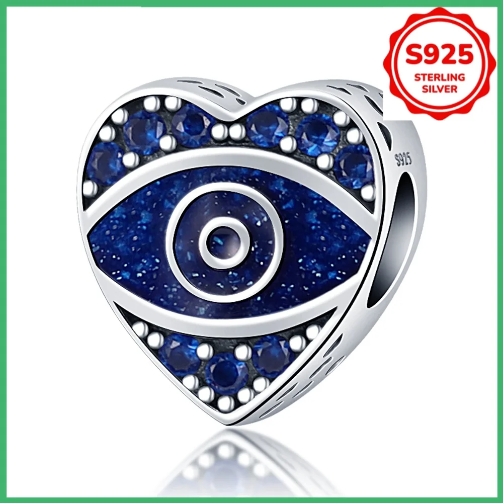 

925 sterling silver original love demon eye fashion charm beads DIY bracelet necklace engagement birthday jewelry gift