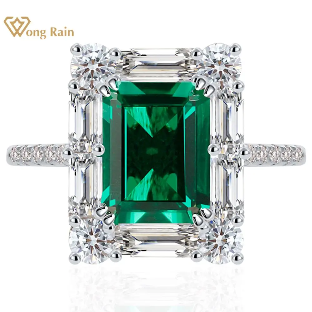 

Wong Rain, 100% 925 пробы, серебро, 7*9 мм, 2CT, изумруд, драгоценный камень, хорошее Винтажное кольцо для женщин, ювелирные изделия для помолвки, подарки на годовщину