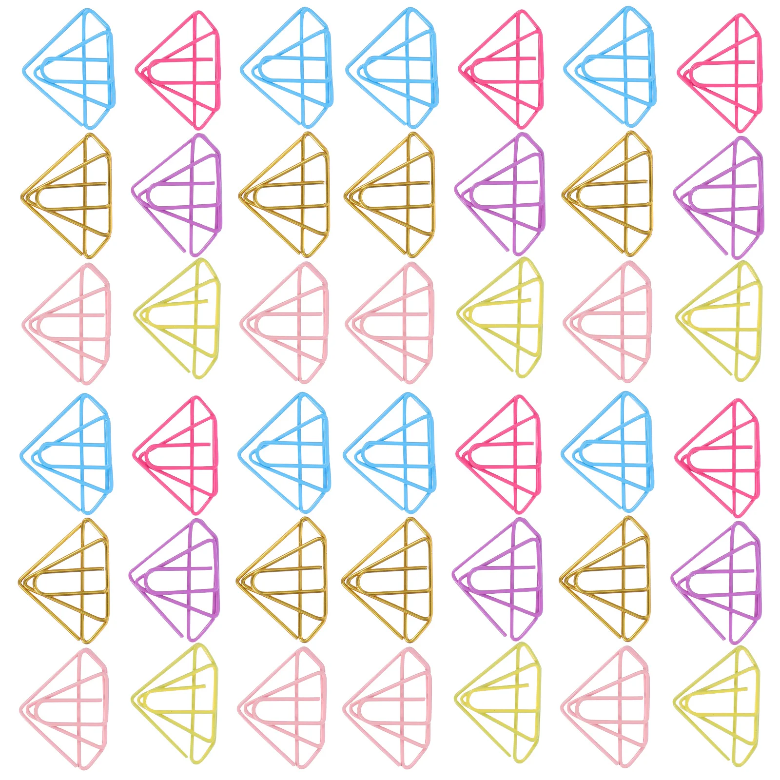 

60Pcs Paperclip Bookmark Set Diamond Shape Metal Clips Office School Home Document Organization Stylish Paperclips Decor