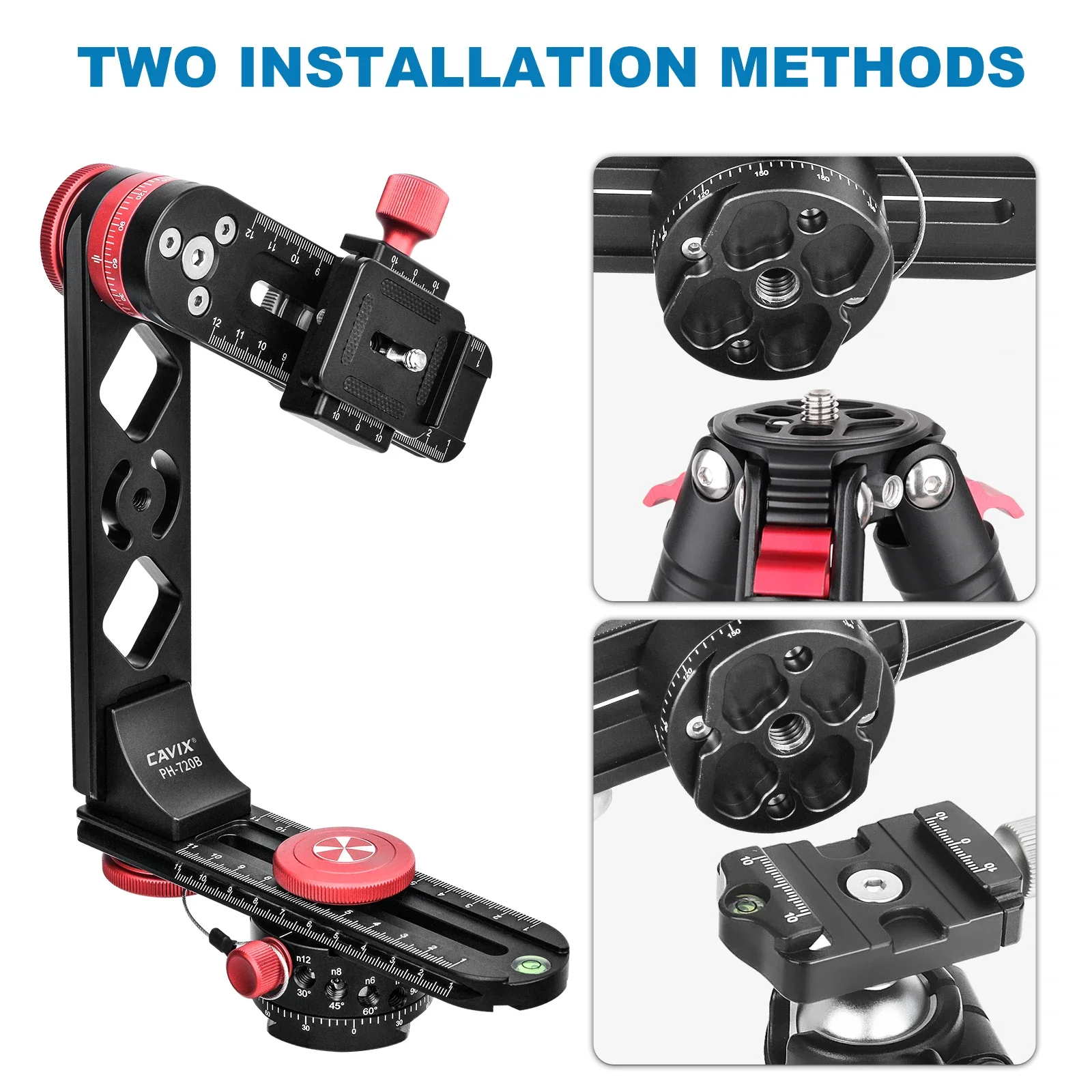 720 degree gimbal panoramic head With Extended QR Plate Nodal Slide Rail For Digital DSLR