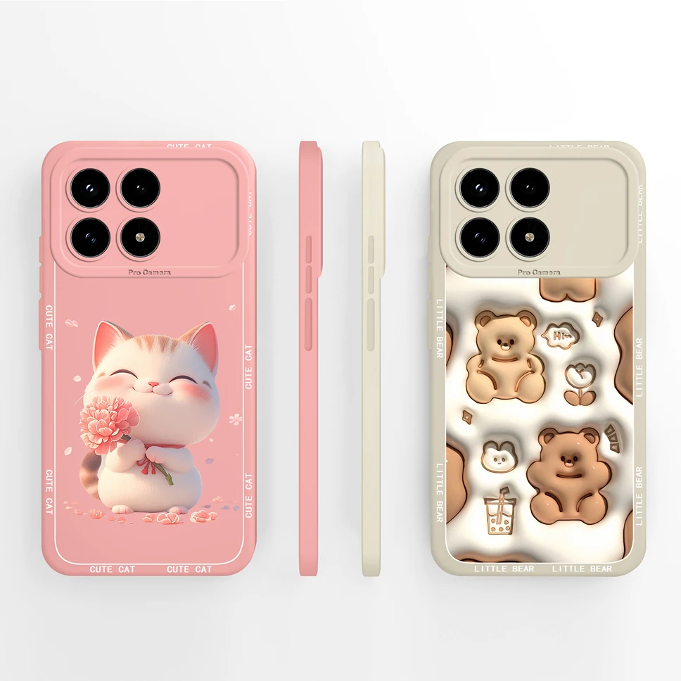 ل Xiaomi Poco F8 Pro F8 الترا جراب هاتف جميل القط الدب الكرتون لينة السائل سيليكون الوفير ل Poco F 8 برو غطاء مقاوم للصدمات #1
