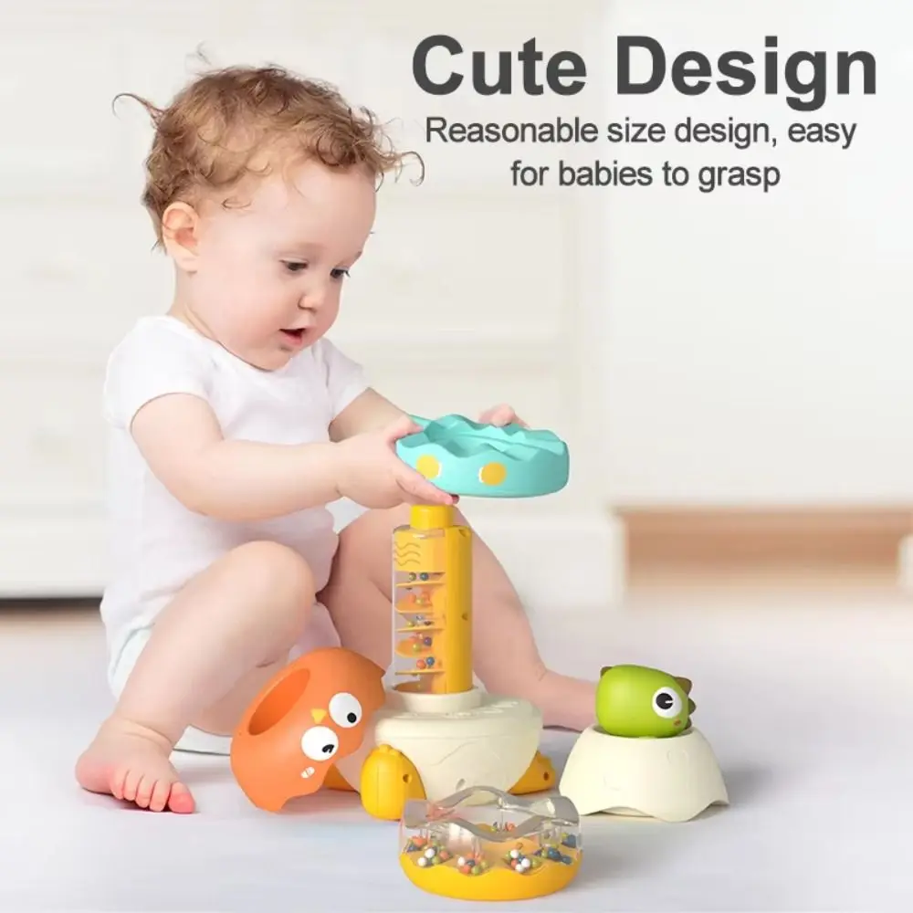 

Ferrule Dinosaur Rainbow Stacking Toys Rattle Montessori Toy Stacking Rings Developmental Toys Puzzle Rainbow Tower