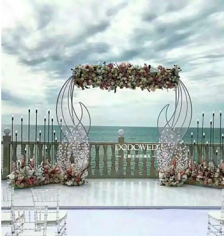 

Wedding props new style road lead iron arch, wedding decoration creative seagrass arch road lead