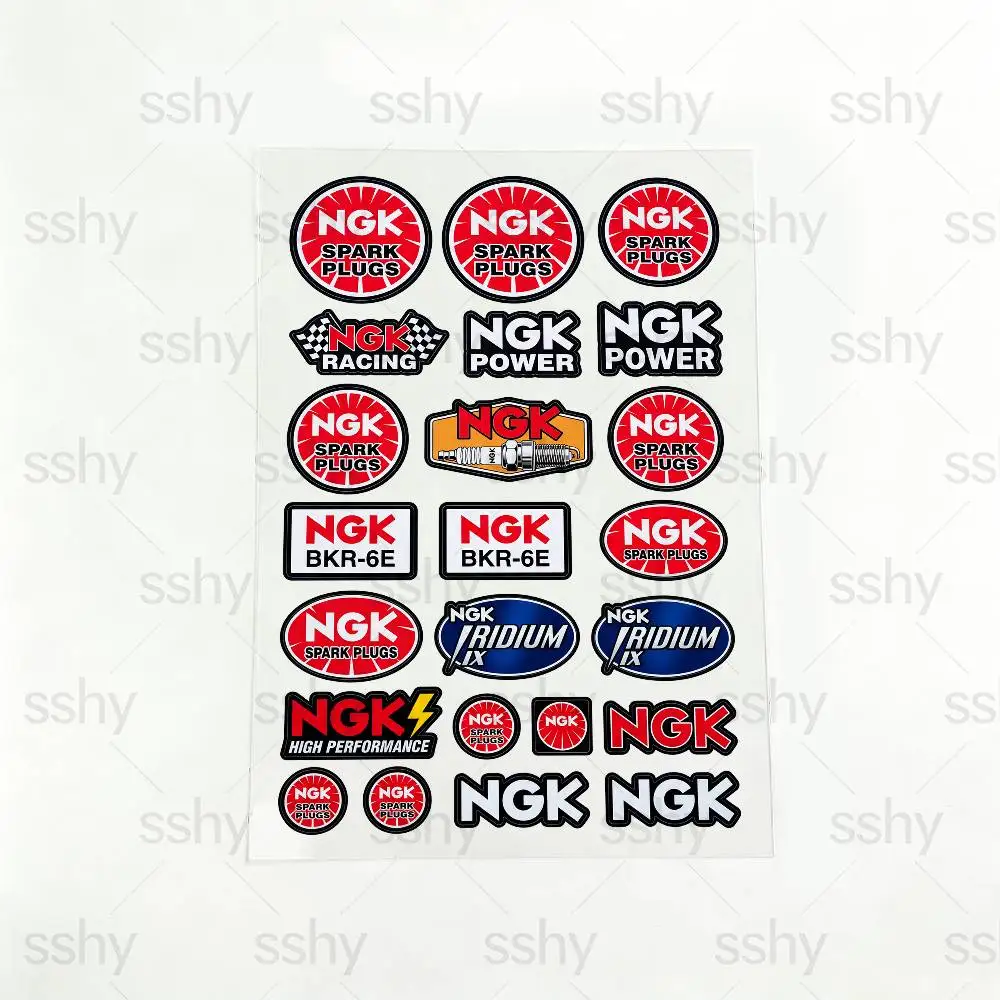 For NGK Reflective Motorcycle Stickers Waterproof Vinyl Decals for Motorbike Helmet Fuel Tank Bike