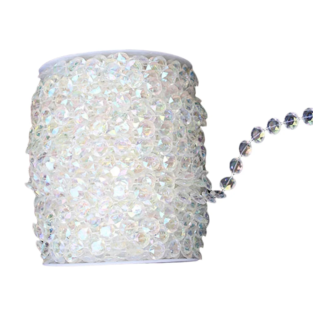 شفافة الاكريليك الخرز ستراند مثمنة تصميم واضح كريستال الخرز سلسلة الزفاف الزفاف دش الطرف الديكور #6