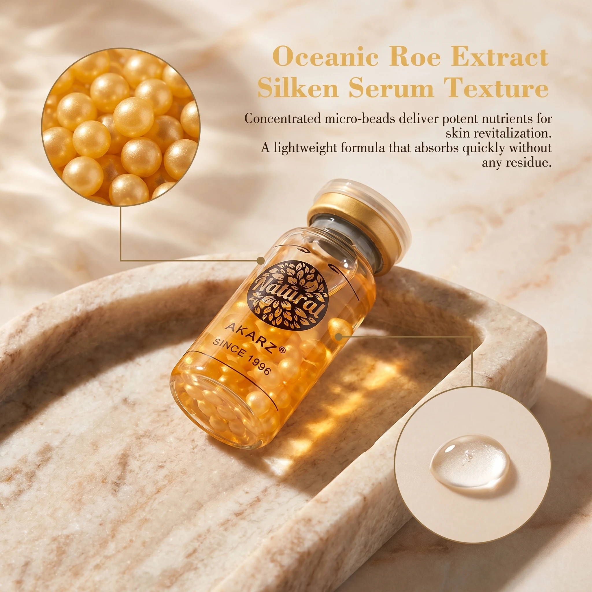 AKARZ Deep Sea Roe Serum Essence - Restore Skin Luster with Anti-Aging Benefits - 10ml