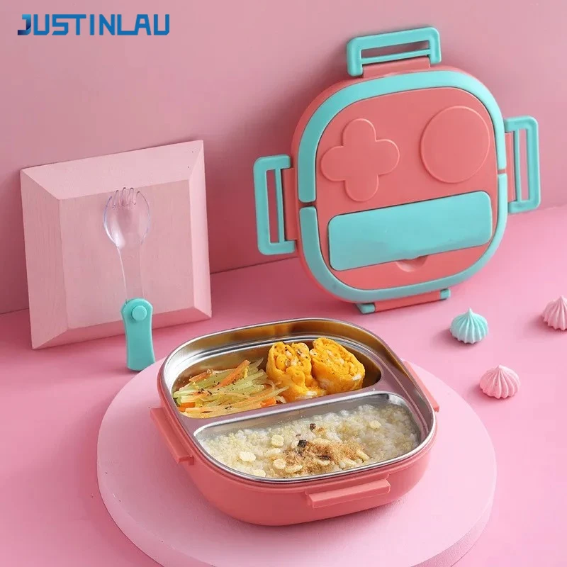 JUSTINLAU Lunch Box Outing Tableware 304 Portable Stainless Steel Baby Children Student Camping Picnic Food Container Bento Box
