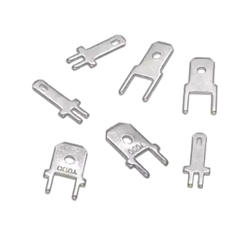 50pcs 2.8/4.8/6.3mm Plug-in Terminal PCB Circuit Board Welding Sheet 0.8mm thickness Cold Pressed Double Foot Terminal Connector