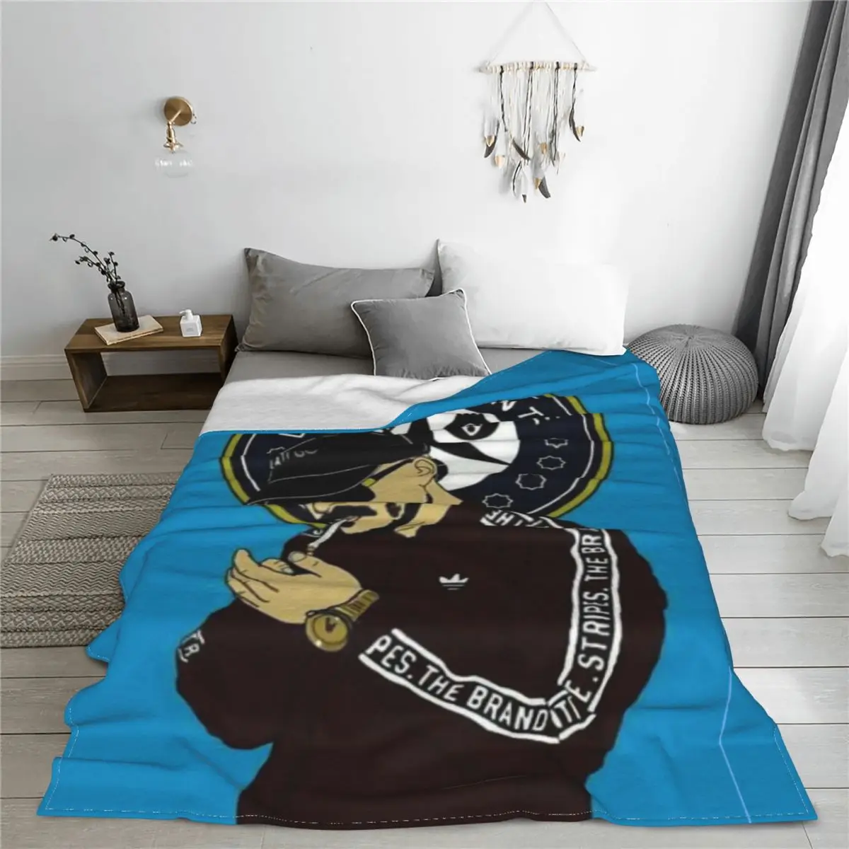 3D Print Dellafuente Blankets Comfortable Soft Flannel Summer Spanish Rock Rapper Throw Blanket for Couch Car Bed