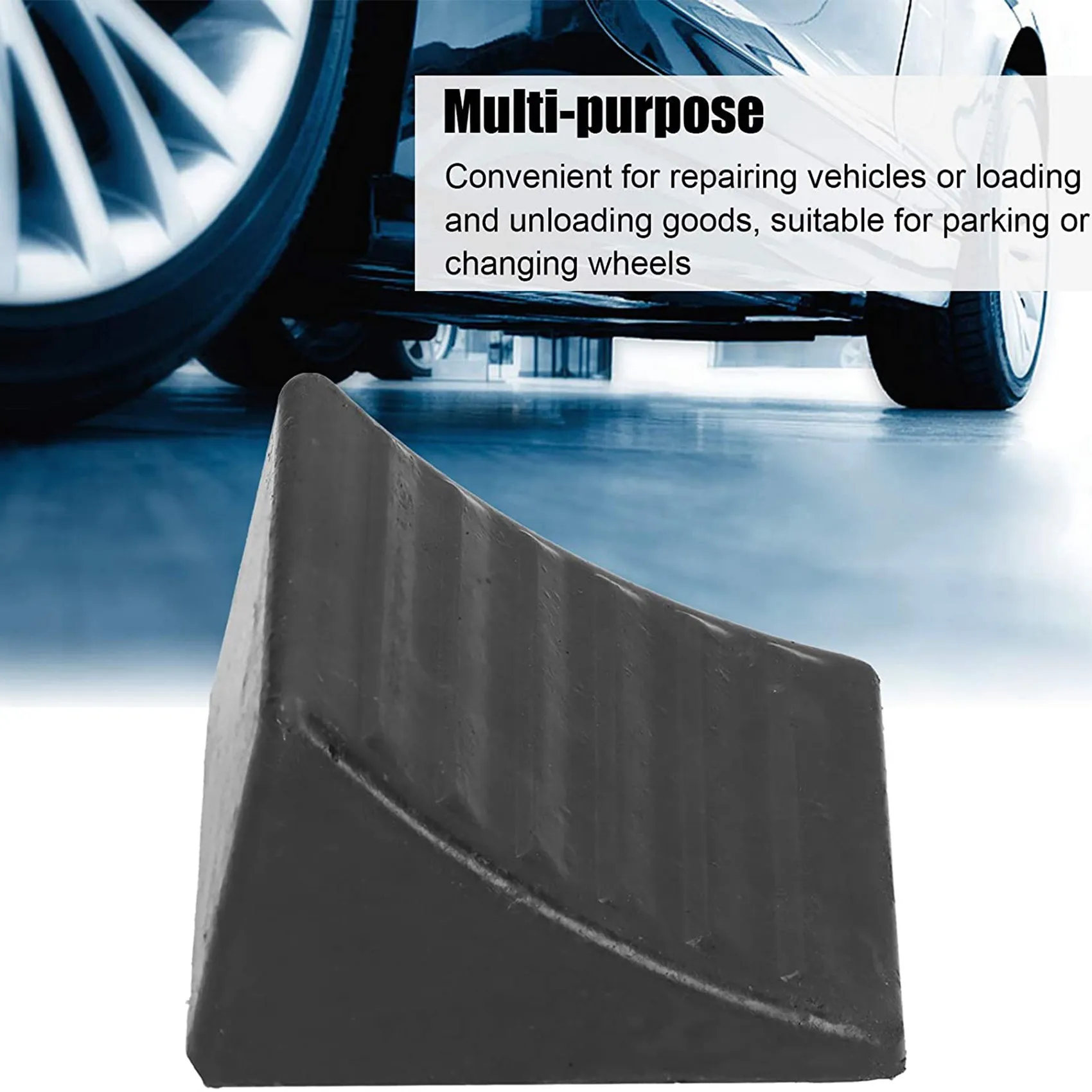 Wheel Chocks Skid Resist Rubber Chock Strength Car Stopper Wheel Stop Slider Block ​Pad Slope