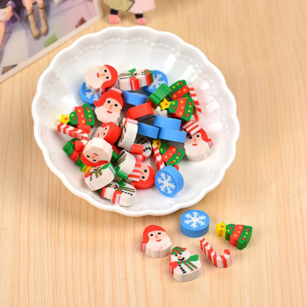 

Christmas Erasers Santa Claus Shape Creative Colorful Party Supplies Kids Gifts Pencil Erasers Christmas Favors for Kids