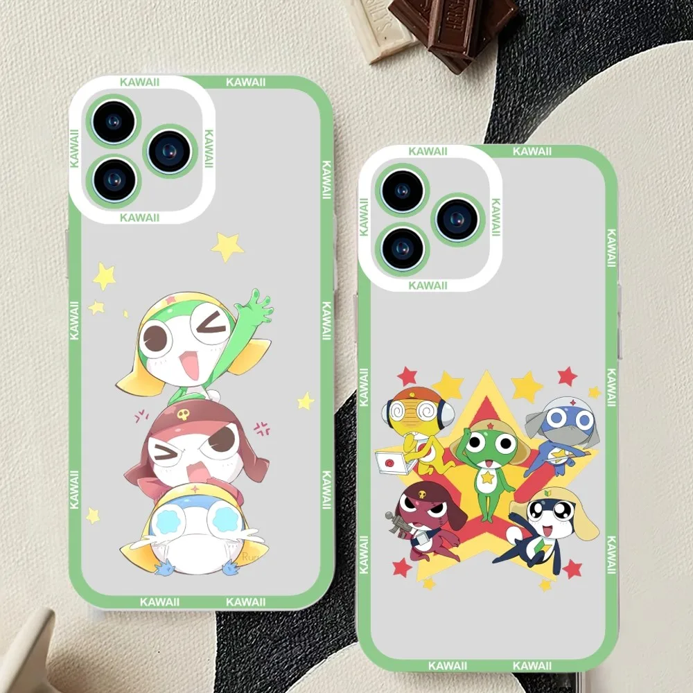 Cartoon Cute Sergeant Keroro Phone Case For Samsung Galaxy S23 S22 S21 S20 S10 Plus lite Ultra Transparent Shell