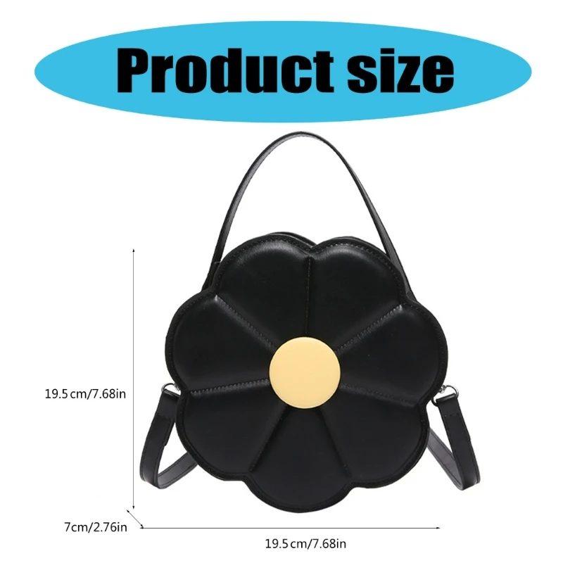 Trendy Flower Shaped PU Leather Crossbody Bag With Adjustable Strap Shoulder Bag