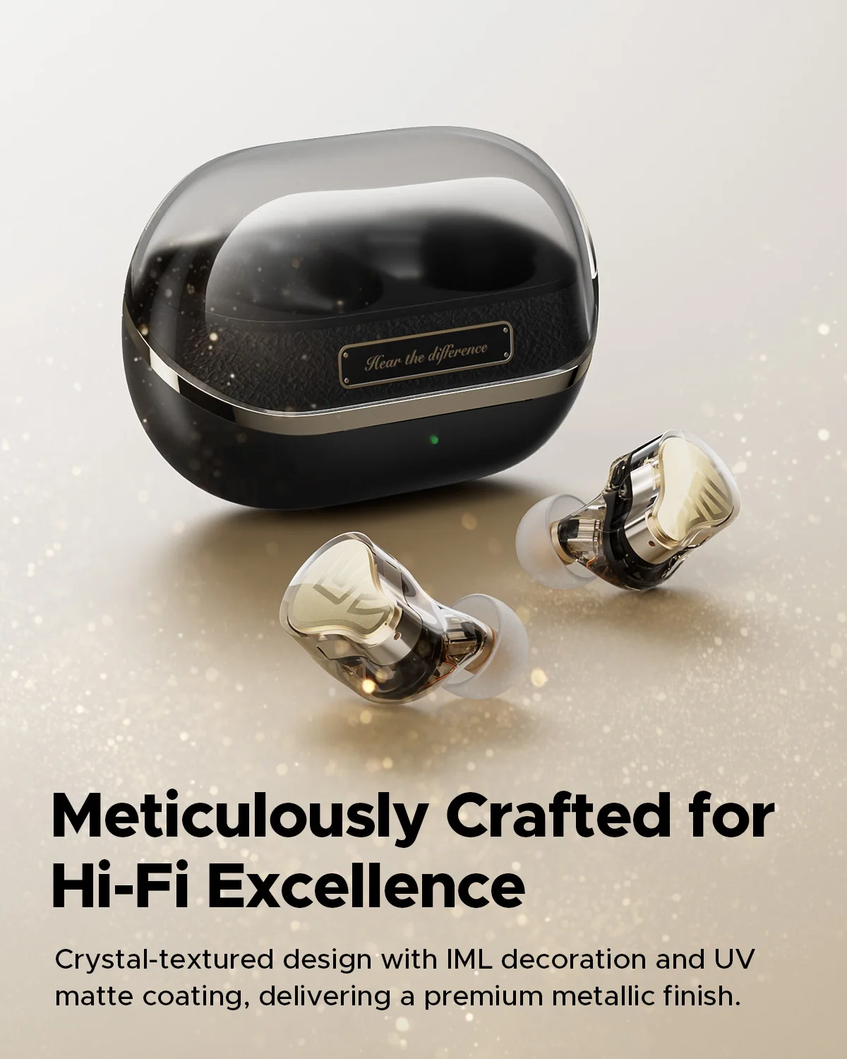 Peat (SoundPEATS) H3 Wireless Noise-Canceling Bluetooth Headphones HIFI In-Ear Earbud Style for Gaming and Sports, New Model