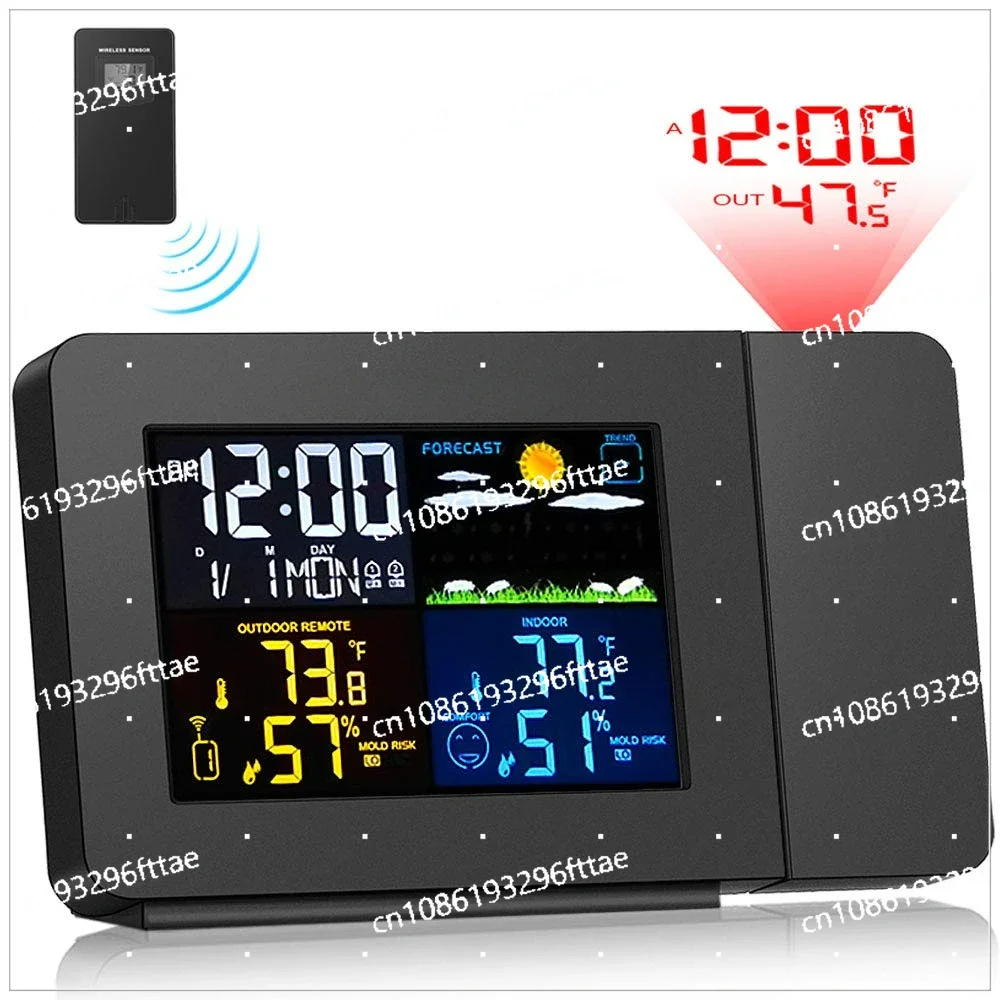 SC91 Weather Station Wireless Outdoor Sensor Projection Time Alarm Clock