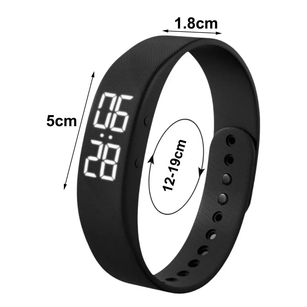New LED Digital Alarm Clock Watch with Calorie Counter Waterproof Fitness Tracker Snooze-proof Adjustable Fitness Wristbands